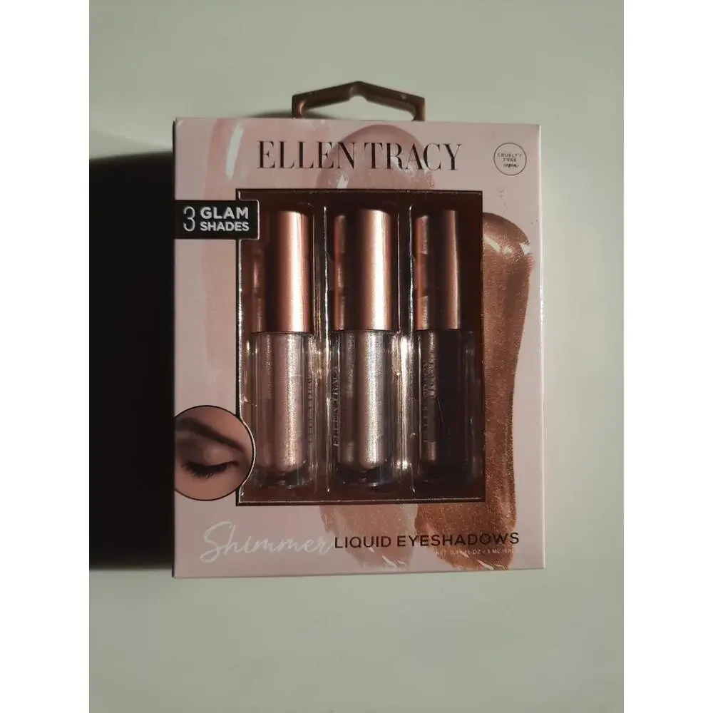 ELLEN TRACY Long Lasting SHIMMER Liquid Eyeshadows ~ 3 Glam Shades
